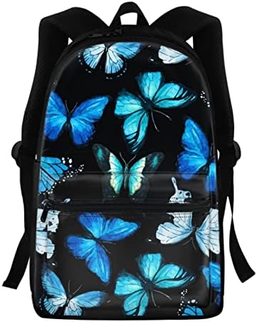 Belidome Bluefly Butterfly Women Girl School Backpack Hucking Sports Shopping Shopping Daypack