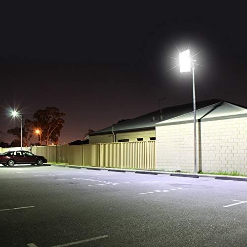 Charon 300W Light Light Inunda, 24000lm Luzes de segurança ao ar livre super brilhantes com ângulo de iluminação mais largo, 6000k Luz do dia Branco, IP66 Iluminação externa à prova d'água para garagem, jardim, gramado, quintal, estacionamento