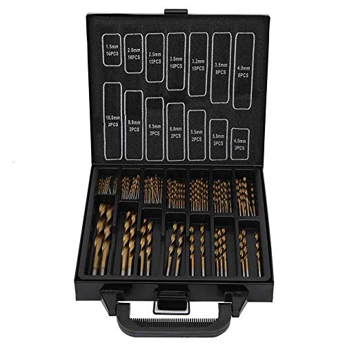 Ftvogue 99pcs HHS Twist Drill Bit Sorteamento conjunto manualmente broca elétrica redonda de haste