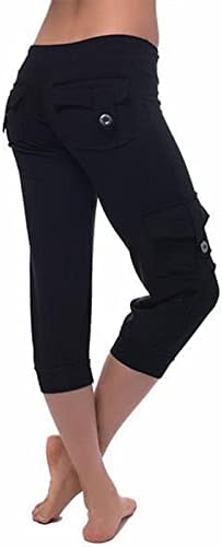 Capri Leggings para mulheres comprimentos de joelho elevador tights tummy Control Yoga Exercício Capri Capri com bolsos