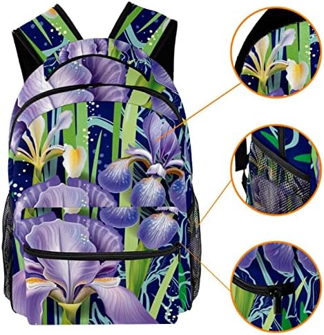 Mochilas de orquídea roxa Meninas para meninos da bolsa da escola de viagem Caminhando Camping Daypack