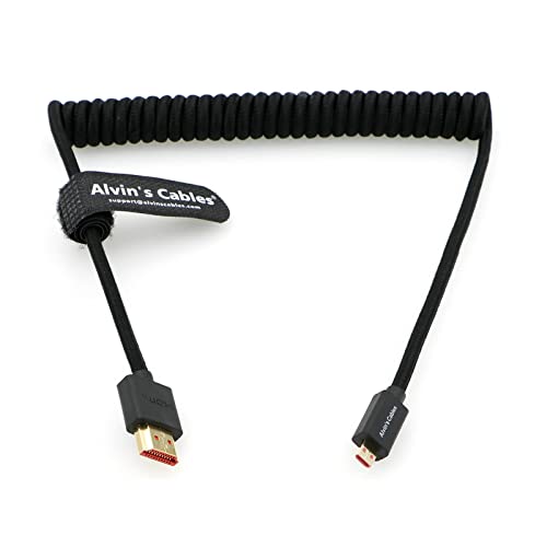 Cabos de Alvin 8k 2,1 micro-hdmi para HDMI Cable enrolado e enrolado para atomos-ninja-v 4k-60p Record 48Gbps HDMI