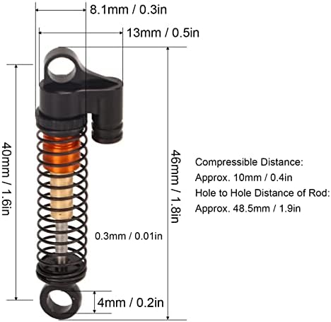 Kit de links de choque e chassi ASIXXSIX RC para FMS 1/18 1/24 FCX24 CRAWLER, DAMPER DE MAIS DE