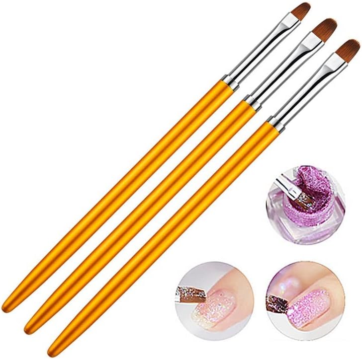 Yebdd 3pcs/conjunto unhas art manipem metal desenho de gel de extensão Builder Brush Manicure Manicure Pintura