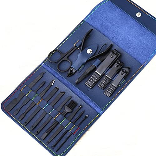 Genigw unhas Clippers Suit 16Pieces Scissors Dobra Ferramenta de Arquivo de Manicure de Manicure