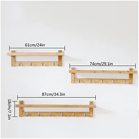 Xiaoheshop Casaco Rack de parede montado em estilo japonês cabide parede montada com ganchos de metal