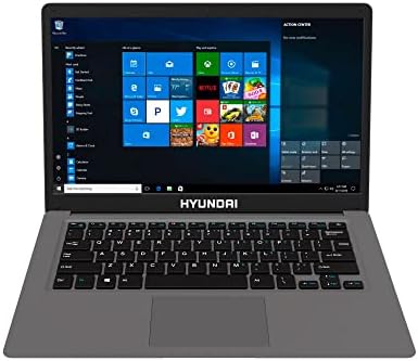 Hyundai 14 polegadas Hybook de 4 GB de RAM, armazenamento de 128 GB, laptop em casa com Windows 10,