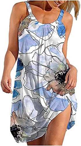 Wytong Women Women Beach Mini vestido de verão vestidos casuais tropical impressão tropical halter backless vestido