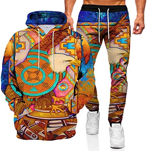 Moda 3D Capuzes impressos se adapta ao moletom masculino Jogger vários animais padrão Harajuku Conjunto