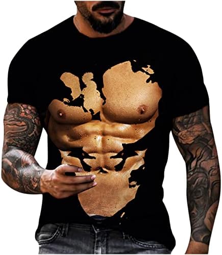 Men's Daily T-Shirt Graphic 3D Prinha de manga curta Tops Streetwear Tees básico Camisetas redondas Treino