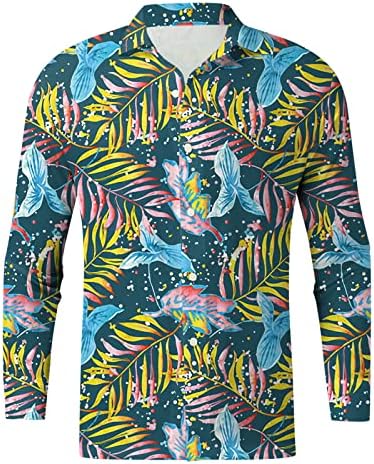 Homens de manga longa outono de inverno casual camisas impressas da moda camisetas de blusa de melhor