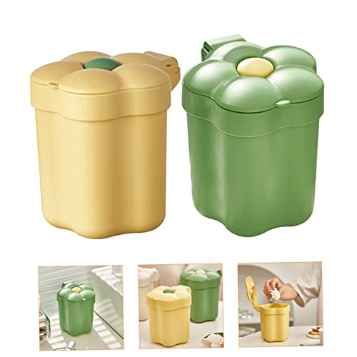 StoBok 4 PCs Garbage CHAN BINS com tampas mini lata de lixo com lâmpada lixo lixo