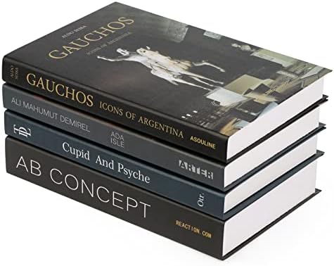 Ediactcyl 4 pacote livros falsos para decoração, livros decorativos de moda moderna para decoração de