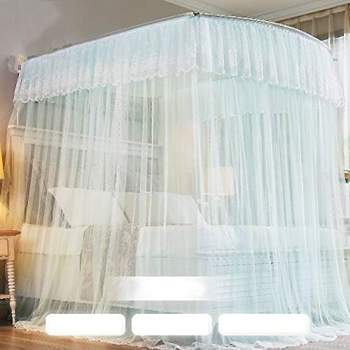 Rede de mosquito do dossel de canoph de renda U-track, estilo europeu Princess Bed Canopy Fine Mosh Mosquito Espossa da rede