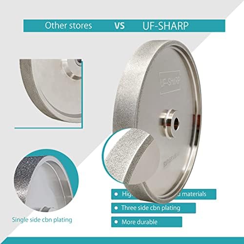 Roda de moagem CBN de 8 polegadas de UF-Sharp, 80 de 8 polegadas 180, 8 dia x 1 de largura x 5/8