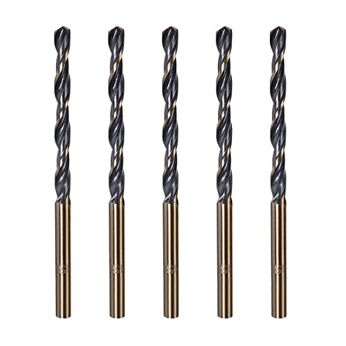 FOCMKEAS 5 PCs 2mm Twist Drill Bit Speed ​​Steel 4341 Haste reta Gold e pedaços de perfuração pretos