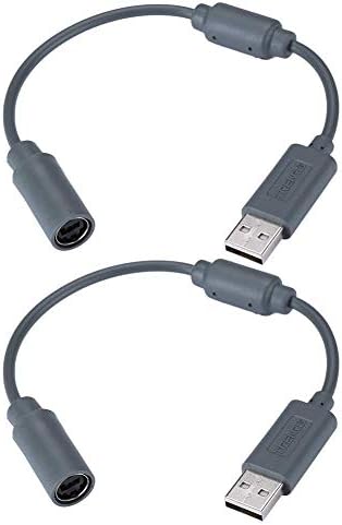 2pcs controlador com fio cabo USB Breakaway para Microsoft Xbox 360, cabo de extensão do adaptador dongle para