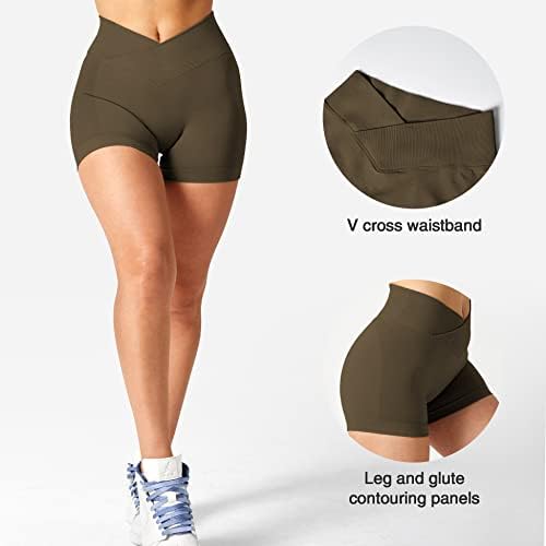 Yeoreo scrunch butt shorts mulheres 3,5 sem costura V Cross Sport Sport Gym Amplify Shorts