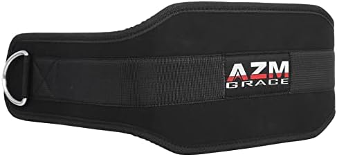 Azm Grace Dipping Belt para levantamento de peso com corrente de aço ajustável - Ótimo para pull ups, molhos paralelos ponderados, agachamentos de plataforma, aumentos de panturrilha - suporte para 6 ”