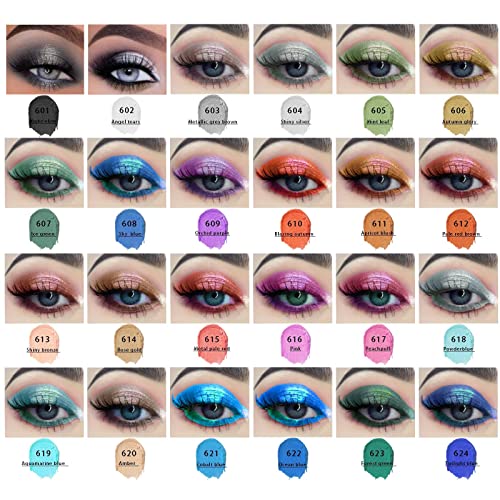 Xiahium Glitter Eyeshadow Beca fosca Metallic Shimmer Eyeshado Fency Impermeável Diário Longo Pigmentado