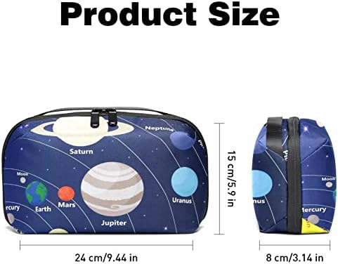 Bolsa de viagem de higiene pessoal, organizador de viagens de Bolsa de Maquiagem Resistente à Água para Acessórios, Universo Planet Space Cartoon