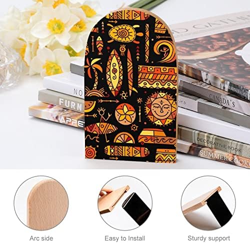 Tribal Surfing Pattern Wood Livros Livros não esquisitos Decorativo titular Livro Stop Stops for Heavy Books Magazine