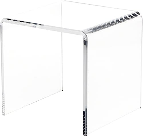 Plymor Clear acrílico chanfrado de exibição quadrada riser, 8 h x 8 w x 8 d