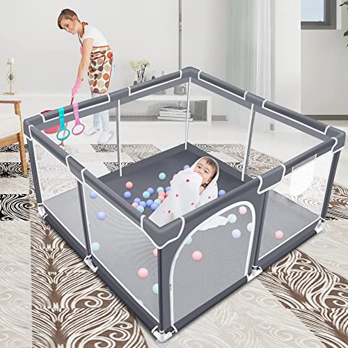 Baby Playpen, Vooi Baby Play Yards, Playpen para bebês e crianças pequenas, Playard Indoor & Outdoor Playard for Kids Activity Center com portão, Safety Safety Baby Fence