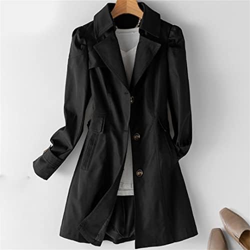 DBDKEJJ Mulheres Black Trench Breakbreaker Spring Autum Coat Khaki Midi Lengi Windbreaker Feminino