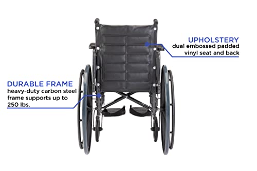 Invacare Tracer EX2 Cadeira de rodas para adultos dobramento padrão de 18 polegadas para pés e braços cheios