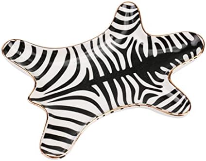 NUYKOUY ZEBRA LIVIDADE BAVELA DE JOIXAS PLACO DE CERAMICA PLACO PLACO GILDED 5.9 ,