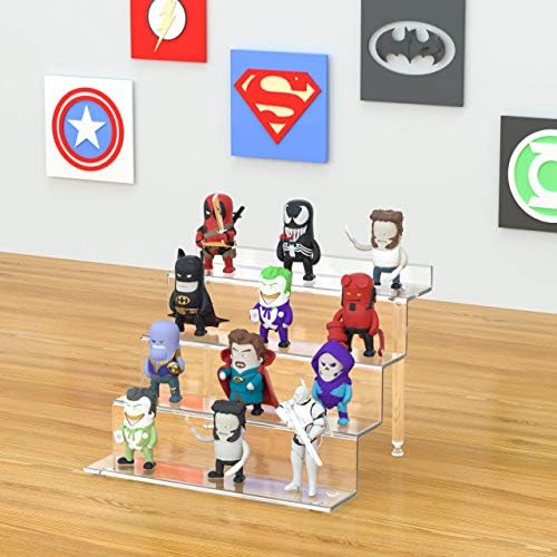 NIUBEE 2 Set Risers de acrílico Exibir para figuras pop Funko, Clear Cake Stands para decorações de