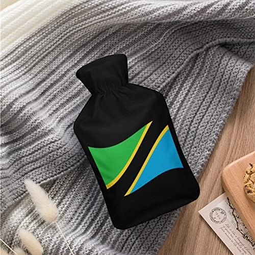 Bandeira da garrafa de água quente da Tanzânia 1000 ml com tampa macia Removável Saco de injeção de água de