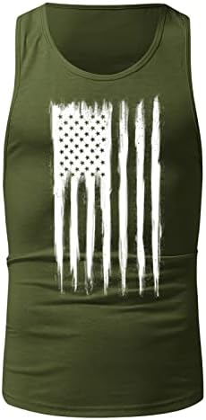 BEUU 4 de julho Tampo de tanques para homens, American Flag Americano Patriótico Manuseno Vest Summer Racerback