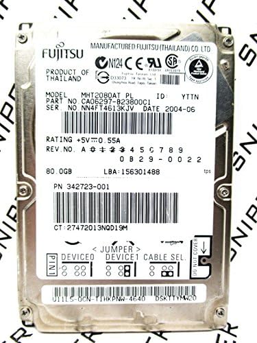 MHT2080AT PL, PN CA06297-B23800C1, FUJITSU 80 GB IDE 2.5 DUSTO RUD