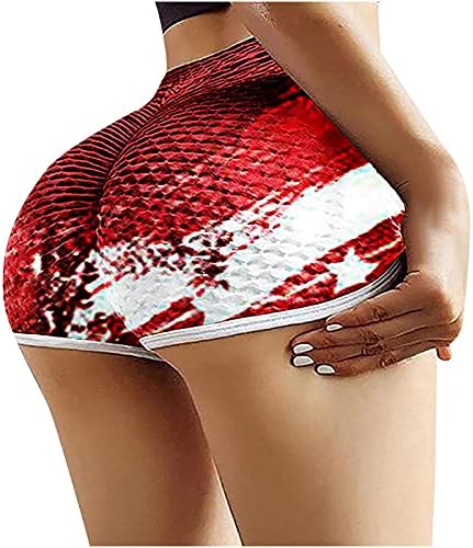 CJHDYM Mulheres shorts de ioga diurno independente moda estrela estampara cintura elástica curta calça