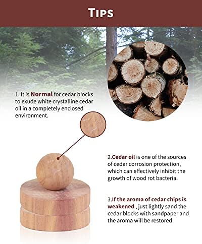 Mohern Cedar Balls para armazenamento de roupas, 30 PCs Cedar Blocks para armazenamento de roupas, lascas de cedro