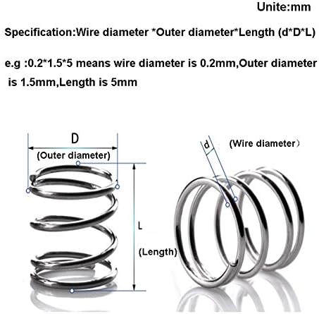 Hardware Pressão da mola mola y Tipo Merca 304 Fio de mola de aço inoxidável Dia 0. 7mm Diâmetro externo