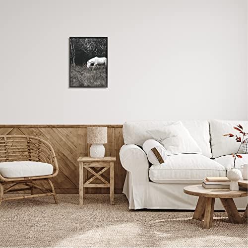 Stuell Industries Rural Monocromo Meadow Trees Saltagem Branca, Design de Amy Brinkman