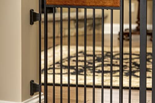 Carlson Pet Products DeLuxe Flexi Dog Gate, 28 pol. Inclui hardware de instalação e decoração de painel de madeira