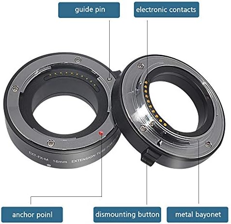 Tubos de extensão MCOPLUS EXT-FX-M Metal Auto Focus Macro Extension definido para Fujifilm Fuji X-Mount X-T2,