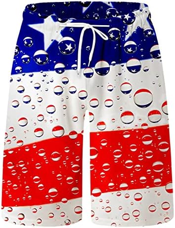 Shorts de maiô casual masculino bandeira dos EUA impressão grande e alta cuecas de boxe de banho de banho