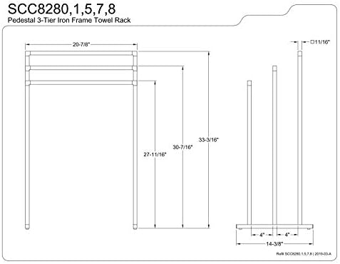 Kingston Brass SCC8280 Edenscape Freestaning -Towel Rack, Black Matte Black