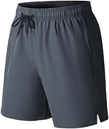 Shorts de ginástica masculinos, treino rápido de exercícios com bolsos com zípers shorts atléticos leves esportivos