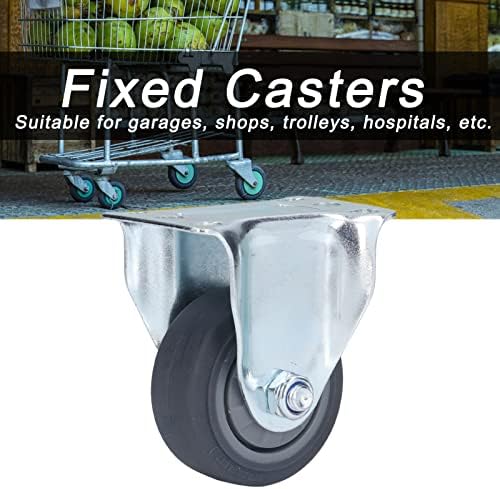 Casters direcionais de 75 mm TPR de aço inoxidável TPR FEXT RIGIDE FÁCIL DE INSTALA FÁCIL PARA O