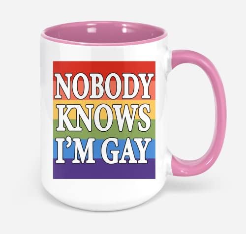 LGBT Ninguém sabe que eu sou abertamente gay Rainbow Coffee Caneca - 11 onças de presente para