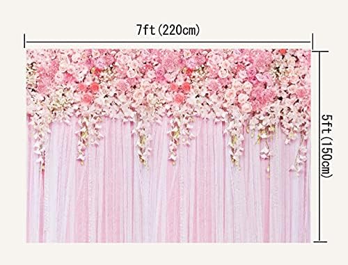 Huayi 7x5ft flores rosa Flores de fotografia Background Wedding Floral Background Sobessert Decor