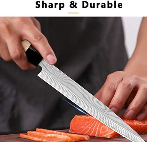 Conjunto de cozinha Damasco aço inoxidável 9 '' Sashimi 6.5 '' Santoku Chef Chef ósseo peixe Sushi carne