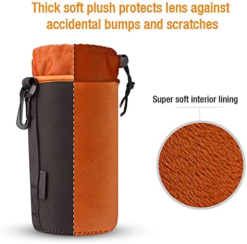 Bolsa da lente Lywencom, bolsa de lente de proteção à prova d'água para lente de câmera SLR,