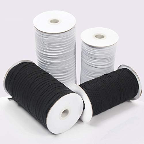 Marhashii 1 Roll elástico faixas para costurar 3mm 6mm 8/10/22mm branco preto de nylon banda